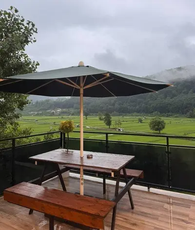 کلبه دوخوابه جنگلی جکوزی دار اوپه