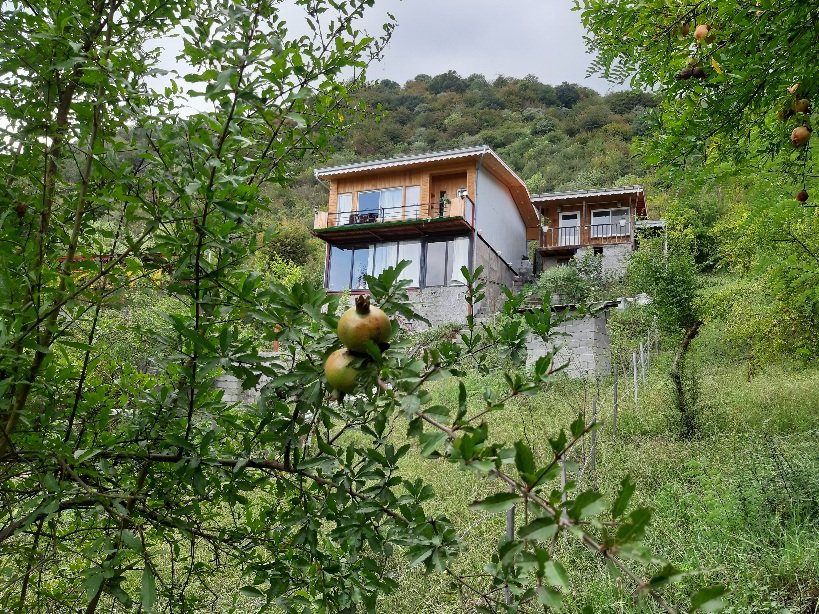 کلبه یک خوابه چوبی بام سبز 3