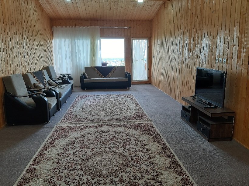 کلبه یک خوابه چوبی بام سبز 3