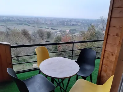 کلبه یک خوابه چوبی بام سبز 3