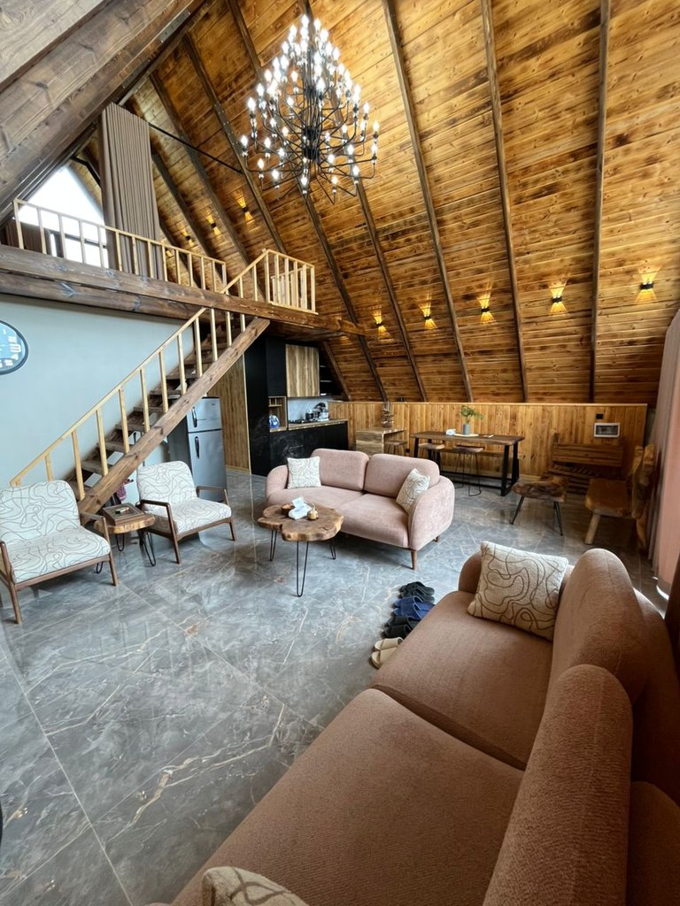 کلبه دوخوابه دوبلکس چوبی هاوراز