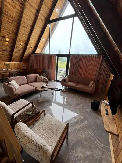 کلبه دوخوابه دوبلکس چوبی هاوراز