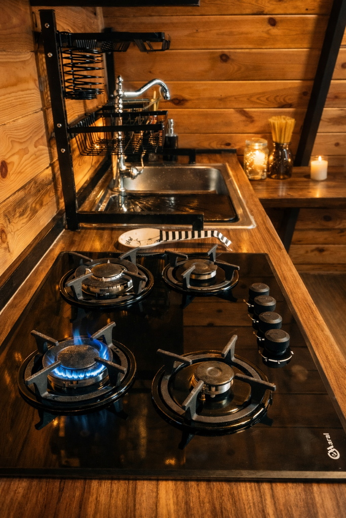 کلبه دوخوابه سوئیسی استخردار آبگرم رایا 1