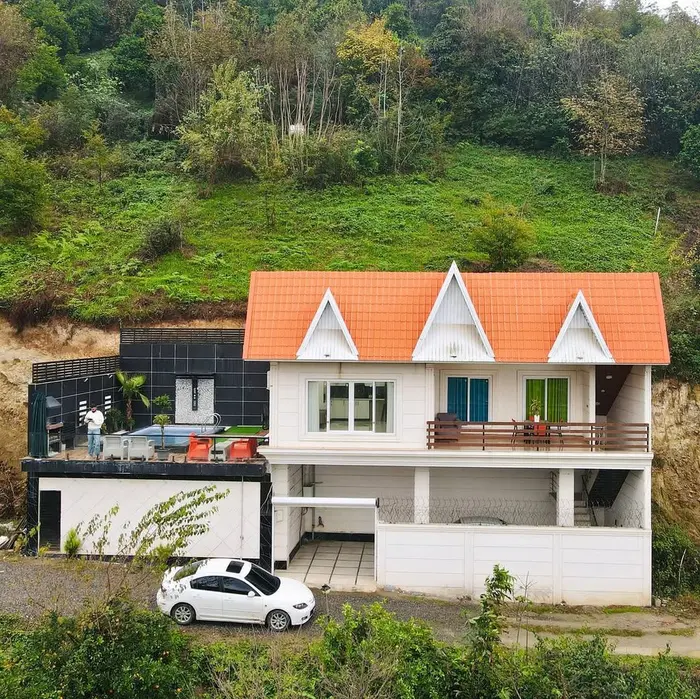 ویلا دوخوابه جنگلی استخردار آبگرم البرز