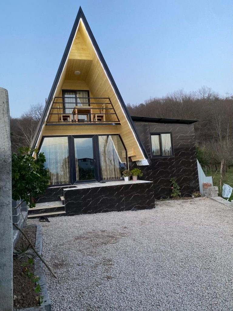 کلبه دوخوابه دوبلکس چوبی پینک