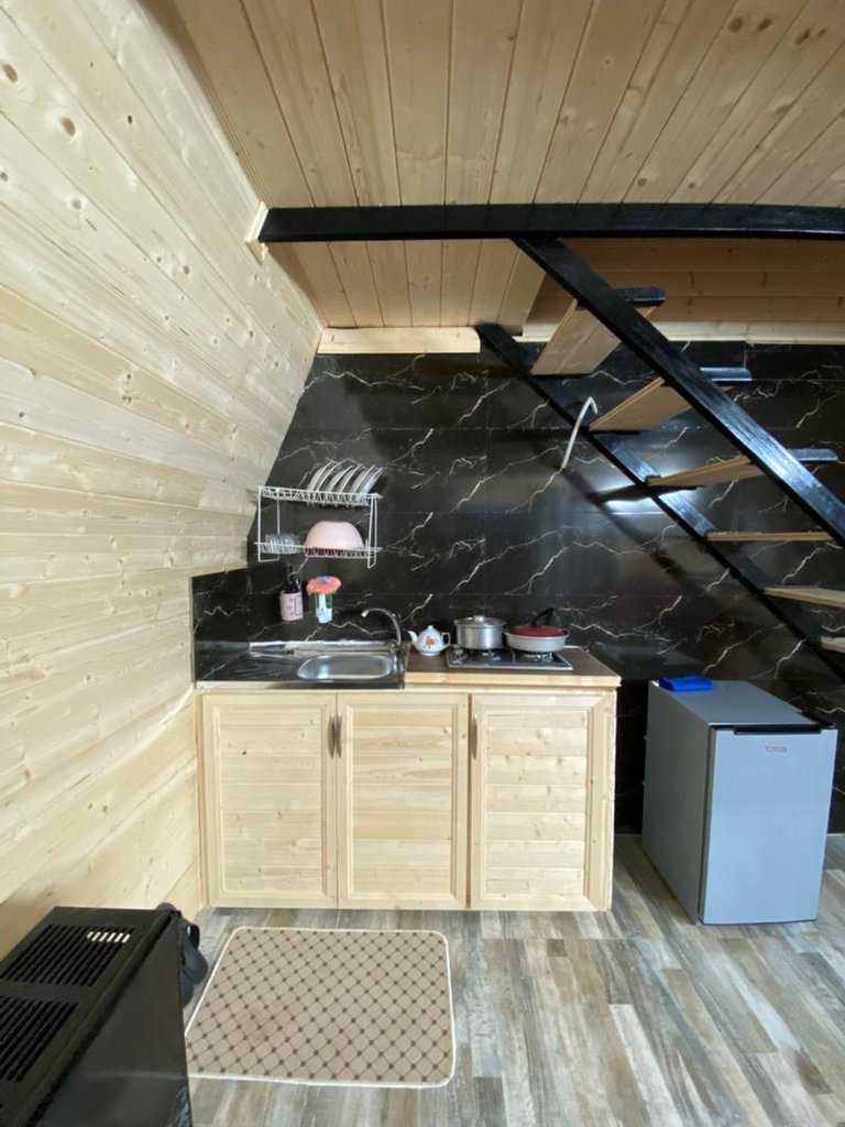 کلبه دوخوابه دوبلکس چوبی پینک