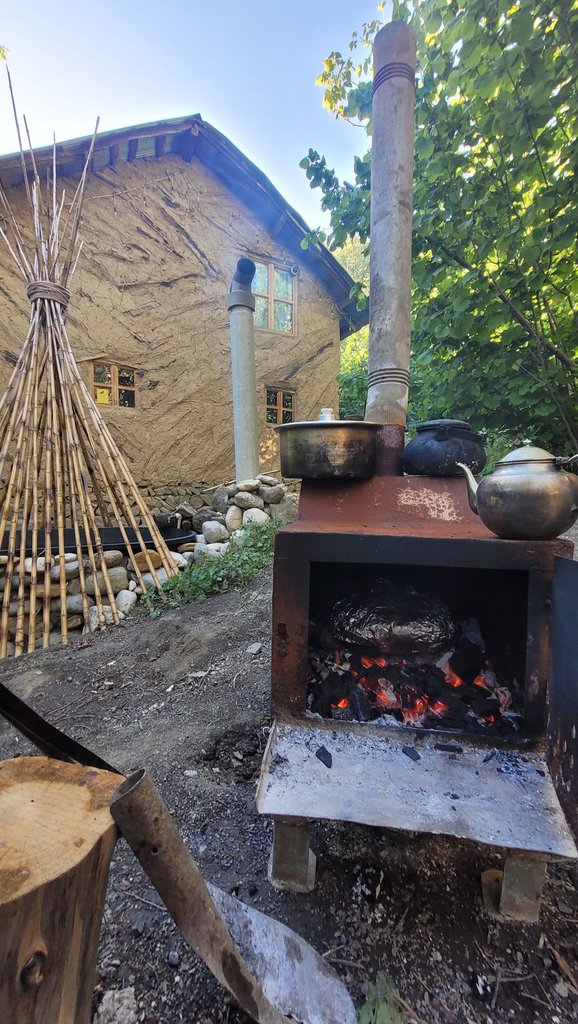 کلبه فلت جنگلی فیروزه ای