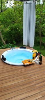 کلبه یک خوابه سوئیسی چوبی جکوزی دار آلفا