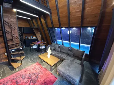 کلبه دوخوابه سوئیسی استخردار آبگرم آسو