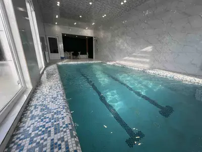 ویلا سه خوابه چوبی استخردار آبگرم نخلستان