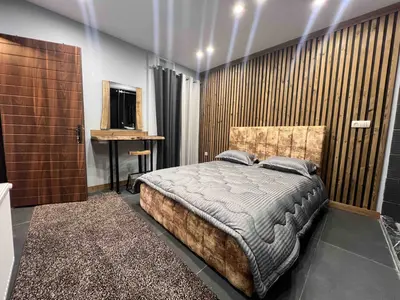 ویلا سه خوابه چوبی استخردار آبگرم نخلستان