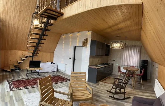 کلبه یک خوابه جکوزی دار شله دوهزار - پذیرایی