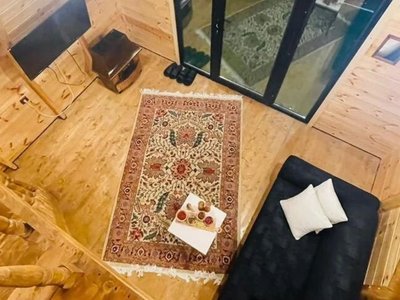 کلبه یک خوابه سوئیسی چوبی سبزی