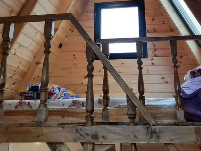 کلبه یک خوابه سوئیسی چوبی سبزی