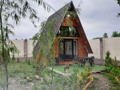 کلبه یک خوابه سوئیسی چوبی سبزی