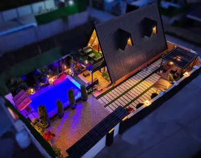 کلبه دوخوابه سوئیسی استخردار آبگرم سیمبا