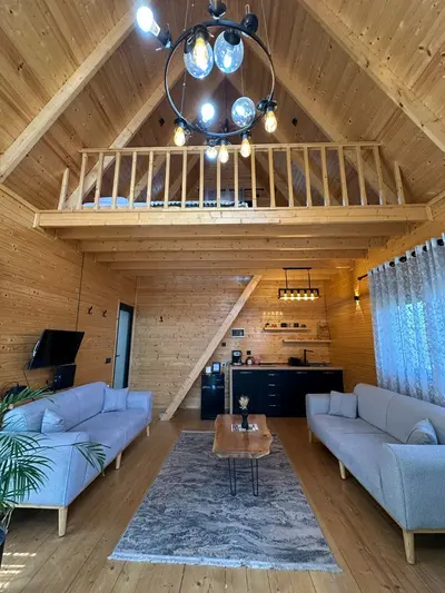 کلبه یک خوابه استخردار آبگرم برکه