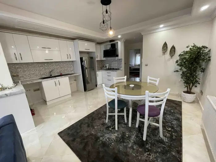 آپارتمان دوخوابه ساحلی آنجل - حال و آشپزخانه