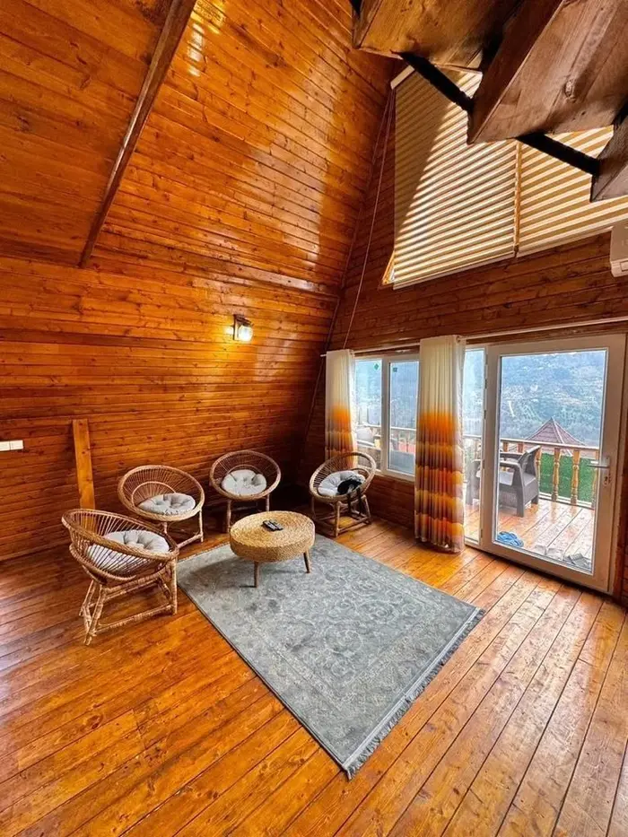 ویلا دوخوابه چوبی جنگلی بوستان