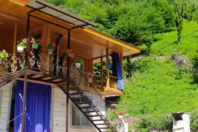 کلبه دوخوابه چوبی جنگلی شالما 1