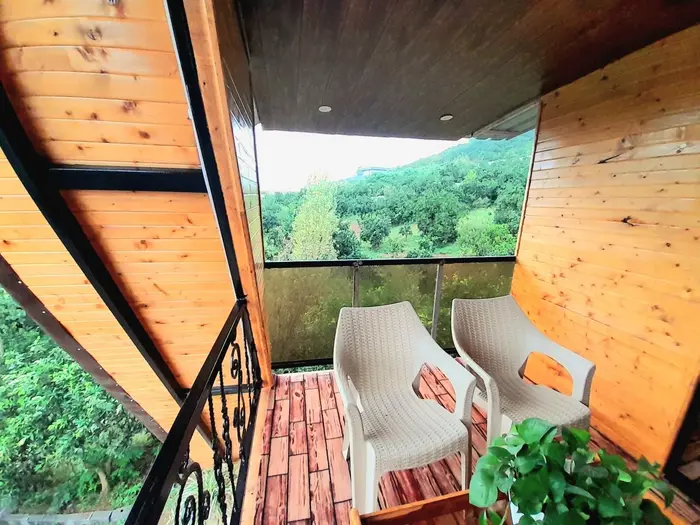 کلبه یک خوابه جکوزی دار جنگلی وارش 2 - چشماندازتراس