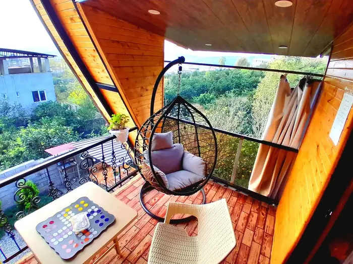 کلبه یک خوابه جکوزی دار جنگلی وارش 2 - تراسطبقهبالا