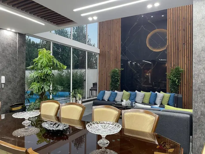 ویلا سه خوابه استخردار آبگرم باغ بهشت قوهه