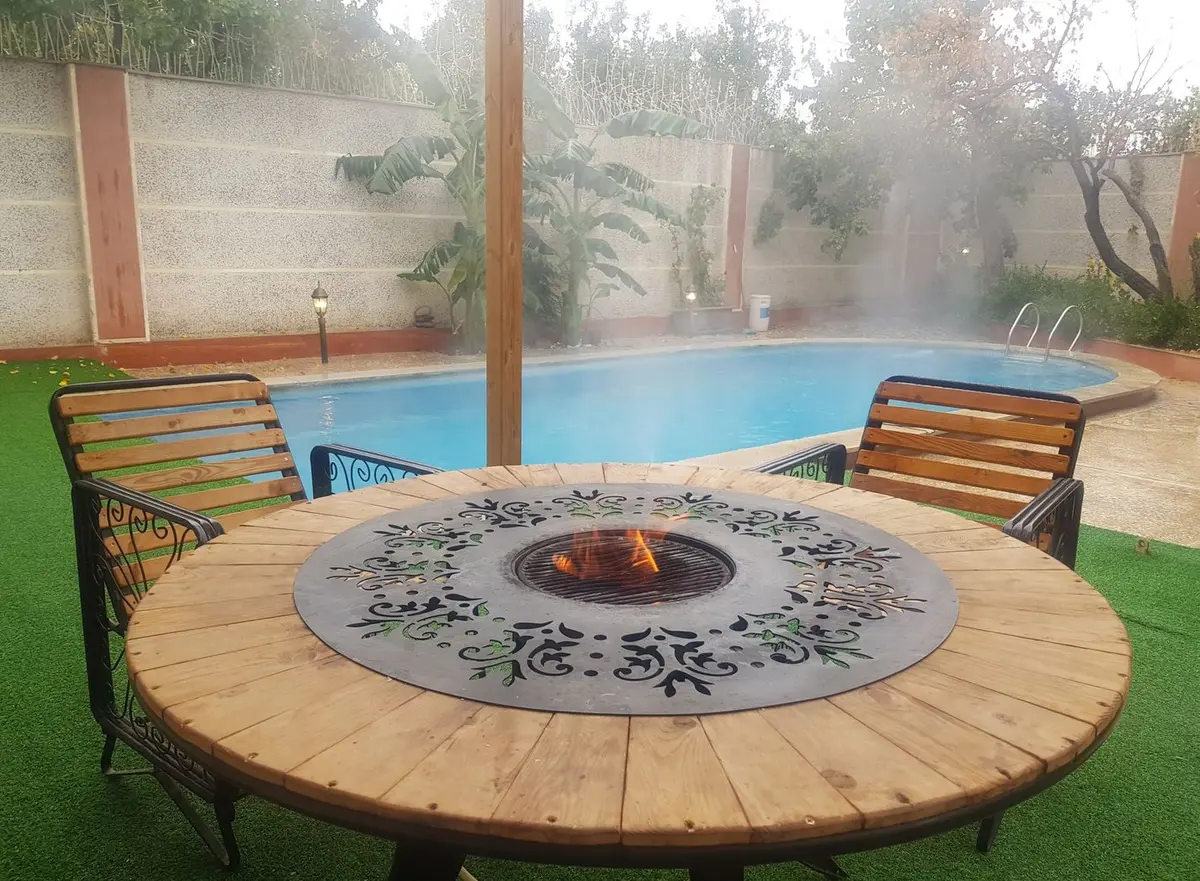 ویلا دوخوابه استخردار آبگرم لوتوس آرامش - آلاچیق چوبی