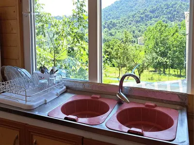 کلبه یک خوابه جنگلی جکوزی دار کلاسیک