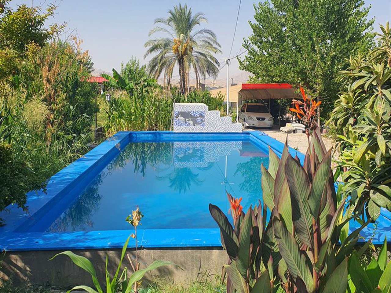 دوخوابه استخردار باغ سه راه کازرون