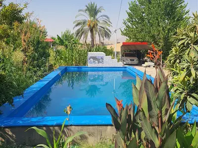 ویلا دوخوابه استخردار باغ سه راه کازرون