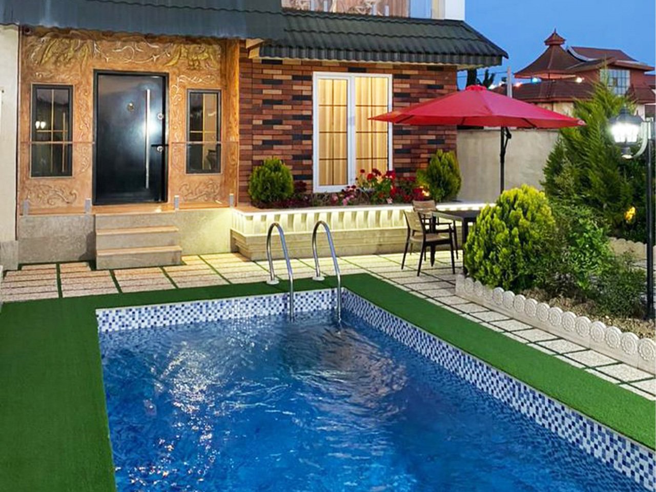 دوخوابه ساحلی استخردار آبگرم رامش