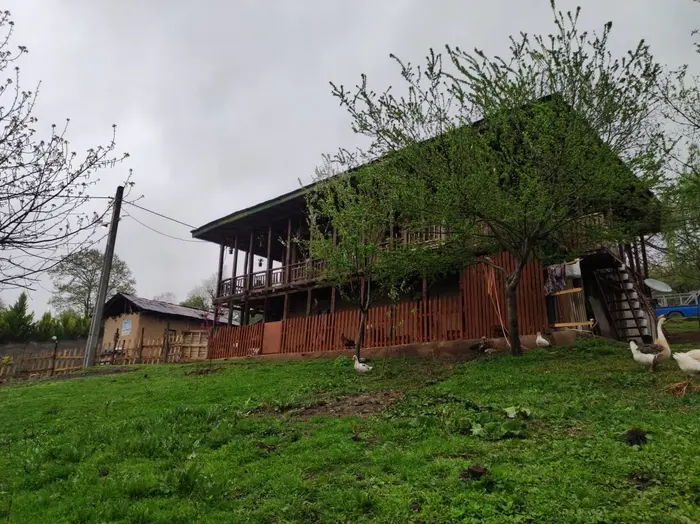 اقامتگاه سنتی ننا - واحد ۱ - نمای بیرونی از باغ 