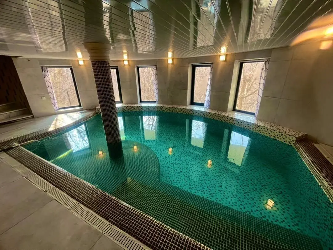 ویلا دوخوابه جنگلی استخردار آبگرم سارینا - شفاف بودن اب استخر