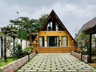 کلبه دوخوابه سوئیسی جنگلی جکوزی دار خانه امید