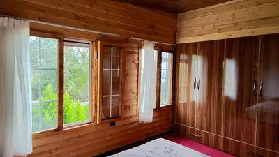 کلبه دوخوابه چوبی شاهین