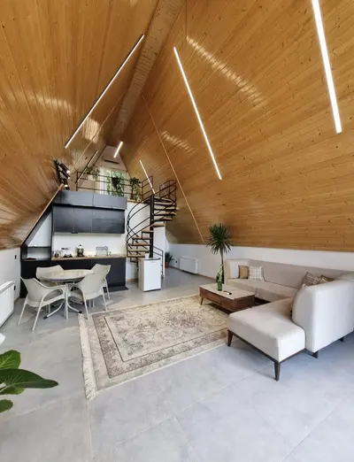 کلبه دوخوابه سوئیسی مدوبن