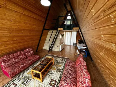 کلبه یک خوابه سوئیسی جکوزی دار ریندر واحد ۲