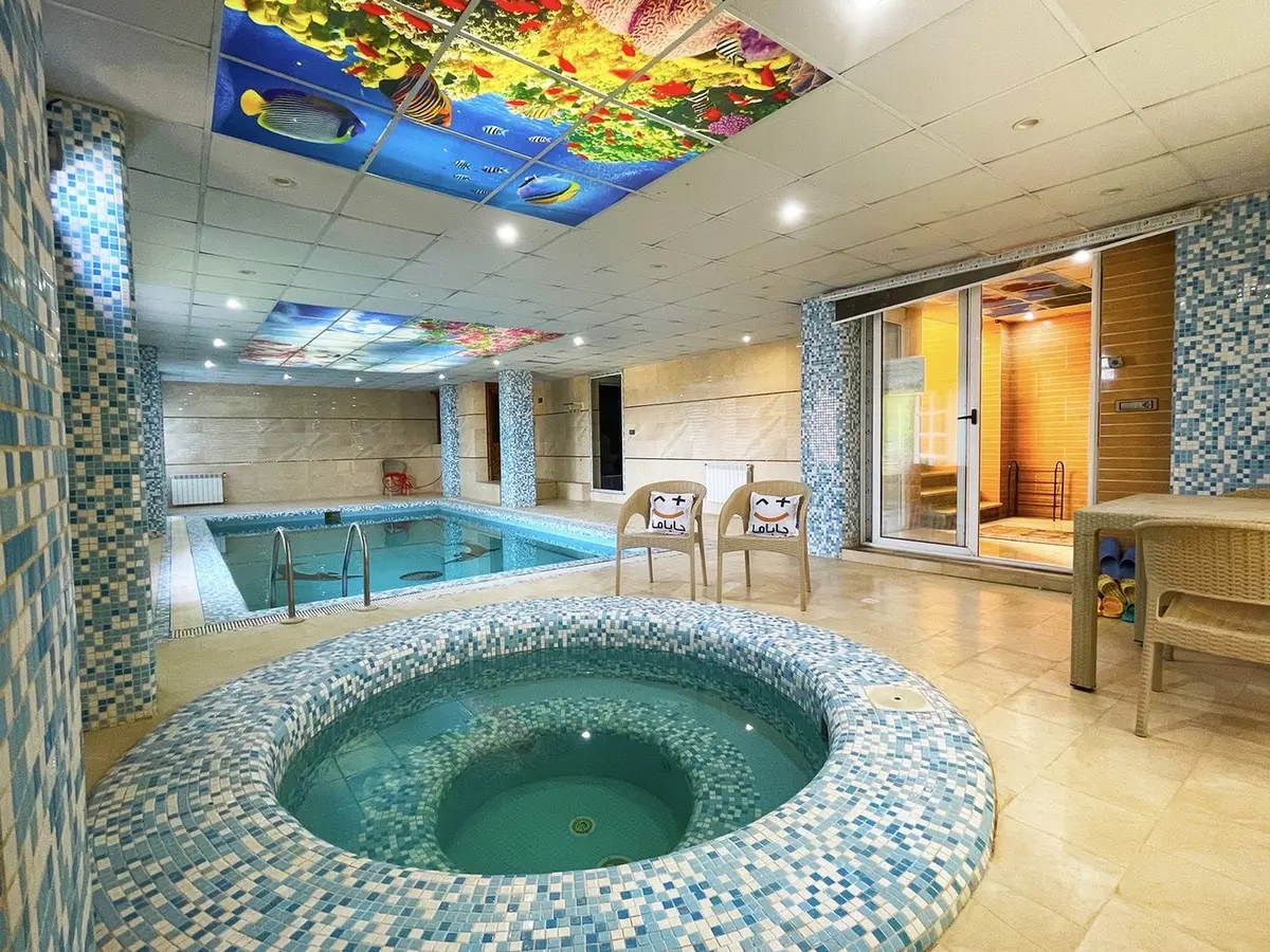 ویلا سه خوابه استخردار آبگرم قصر تمشک حراتی