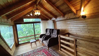 کلبه دوخوابه جنگلی چوبی صنوبر