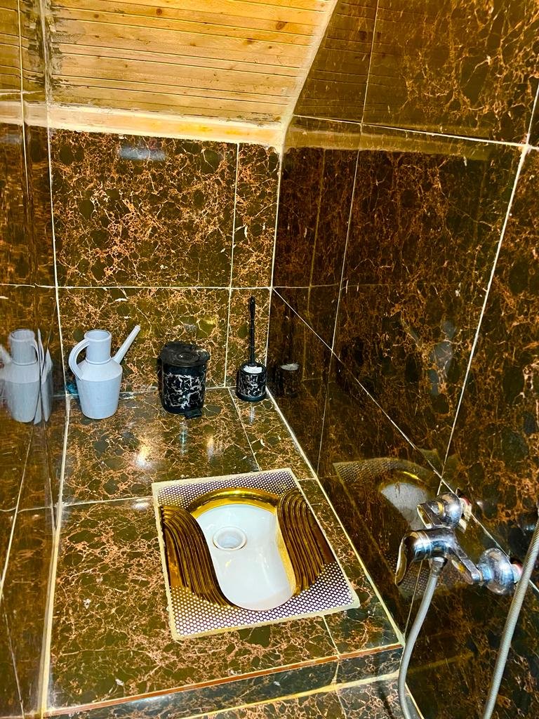 کلبه کلبه چوبی کنار برکه