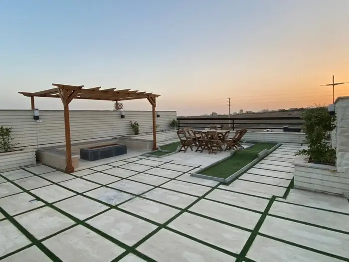 ویلا دوخوابه استخردار آبگرم قاسمی - زمین مینی گلف در روف گاردن