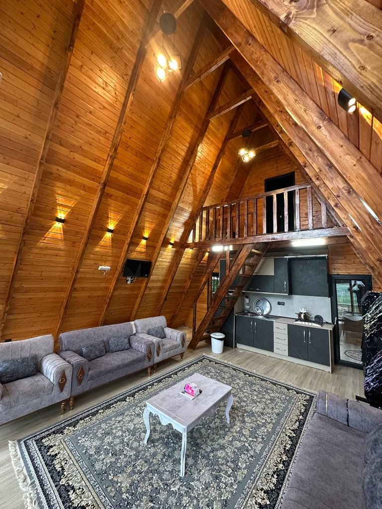 کلبه دوخوابه سوئیسی استخردار آبگرم ماهلین - حال