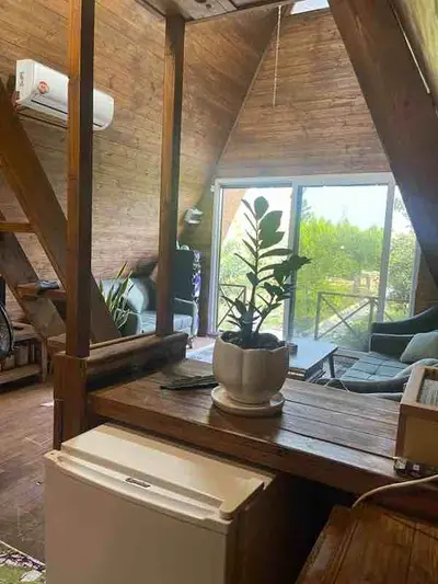 کلبه یک خوابه چوبي باغ سينا