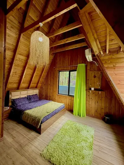 کلبه دوخوابه جکوزی دار چوبی نیلو