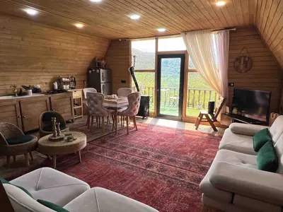 کلبه یک خوابه سوئیسی بهشت چوبی