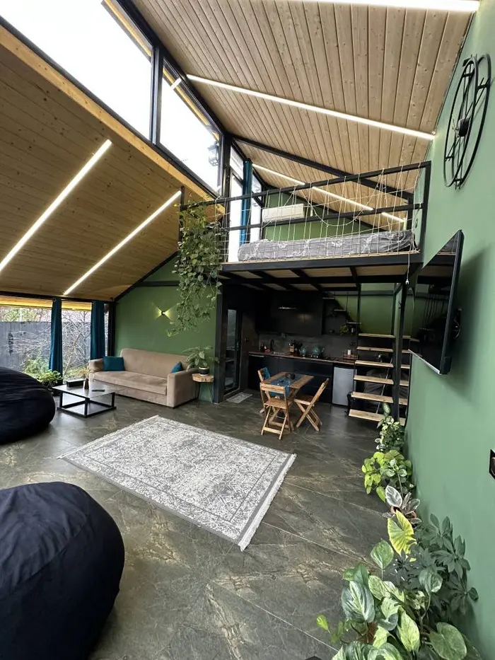 کلبه یک خوابه جنگلی دوبلکس شیشه ای بلور