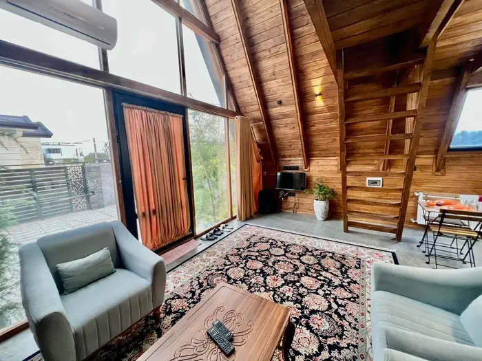 کلبه یک خوابه سوئیسی جکوزی دار الیش