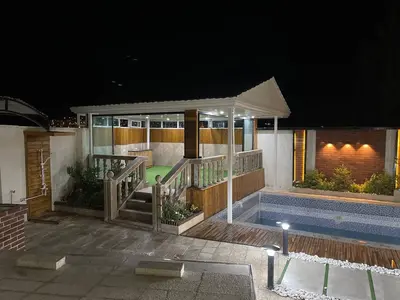 ویلا یک خوابه استخردار آبگرم پاپی خالدار