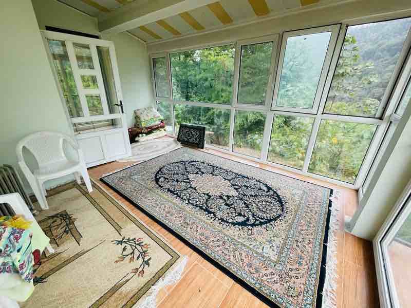 ویلا دوخوابه جنگلی هیرکانی - تراس شیشه ای 